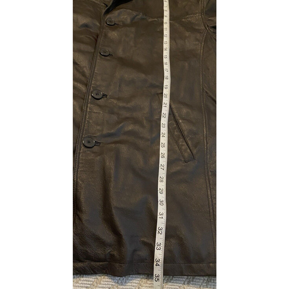 Vtg Haband Executive Division Jacket Mens Size Large 90's Brown Leather Coat - Picture 12 of 13